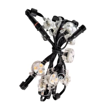 12V RGBW LED puck light strand with sealed twist connectors